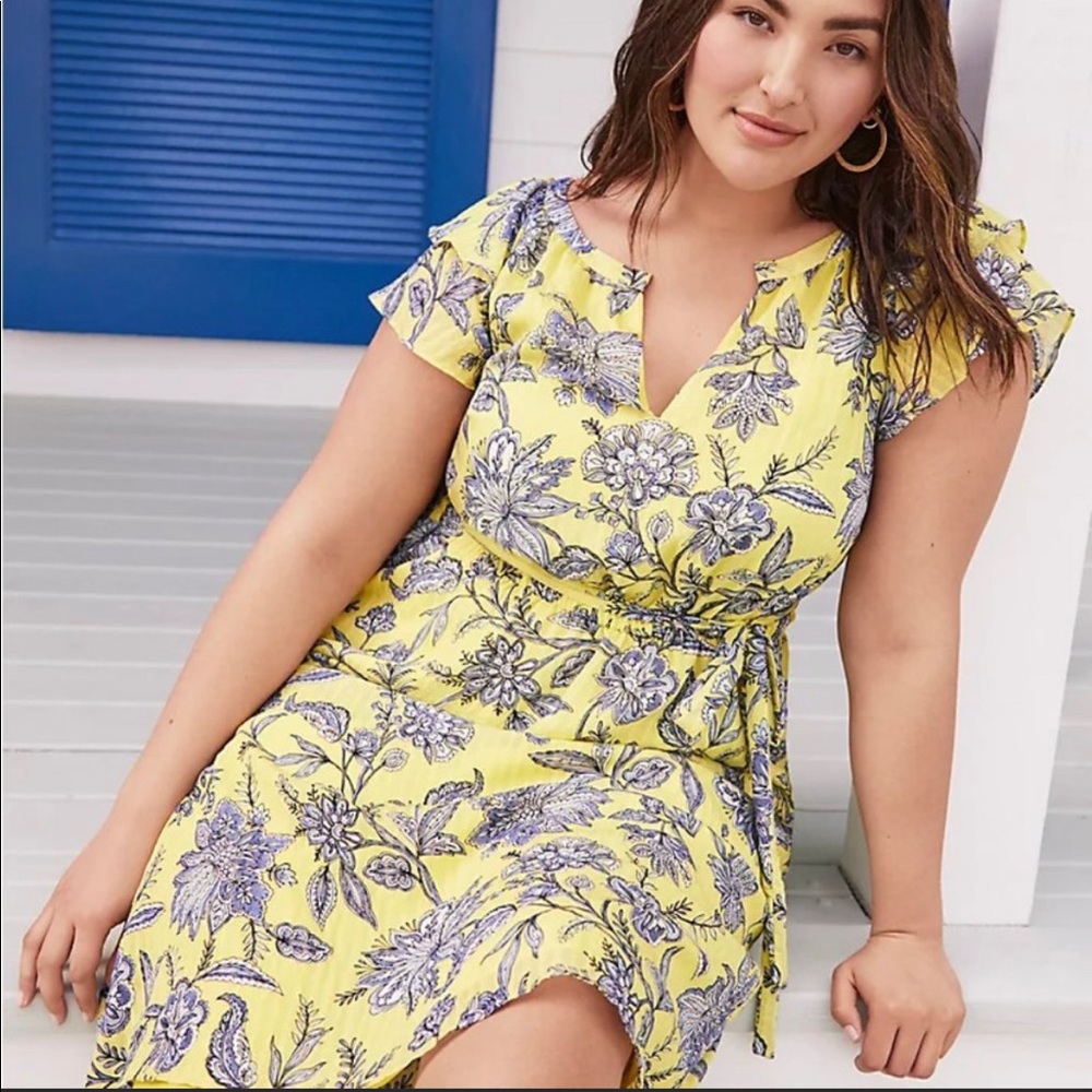 LOFT | Trellis Garden Ruffle Sleeve Midi Dress